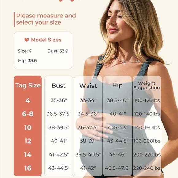 Summer Mae Black Ribbed Maternity Bikini Swimsuit High Waisted Size 4 NWT #2109 - Picture 9 of 9